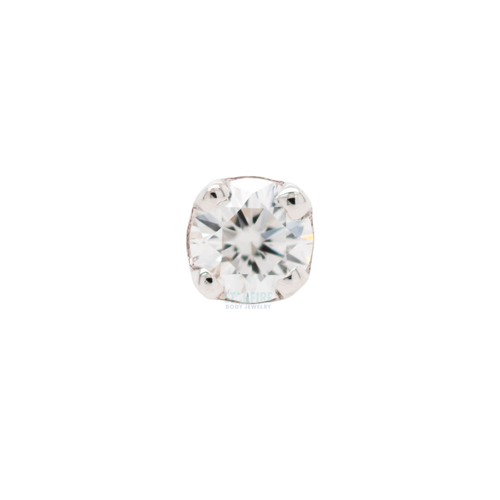 Diamond Body Thread BVLA - Body Vision threadless: Four Prong Pin in Gold with DIAMOND ...