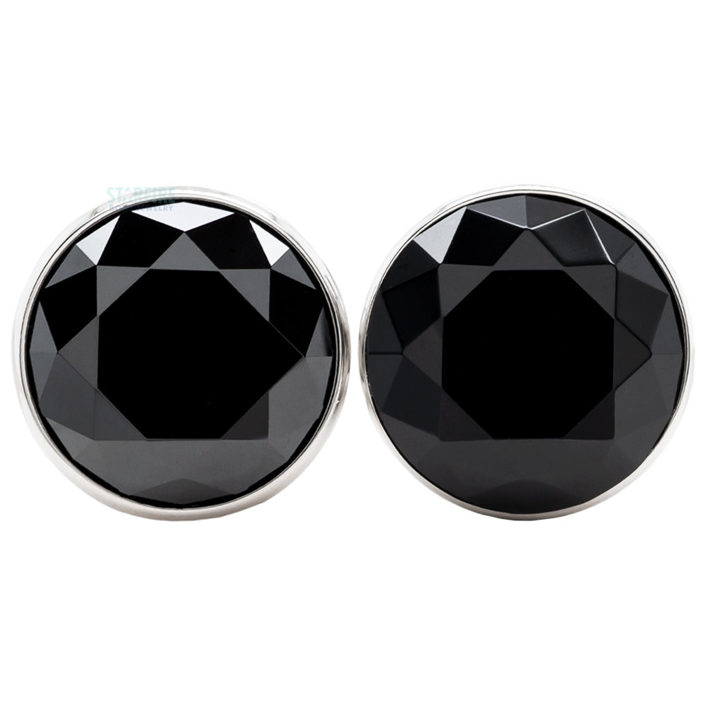 Bling Plug Anatometal Single Gem BIG BLING Plugs ( Eyelets ) with Brilliant-Cut ...