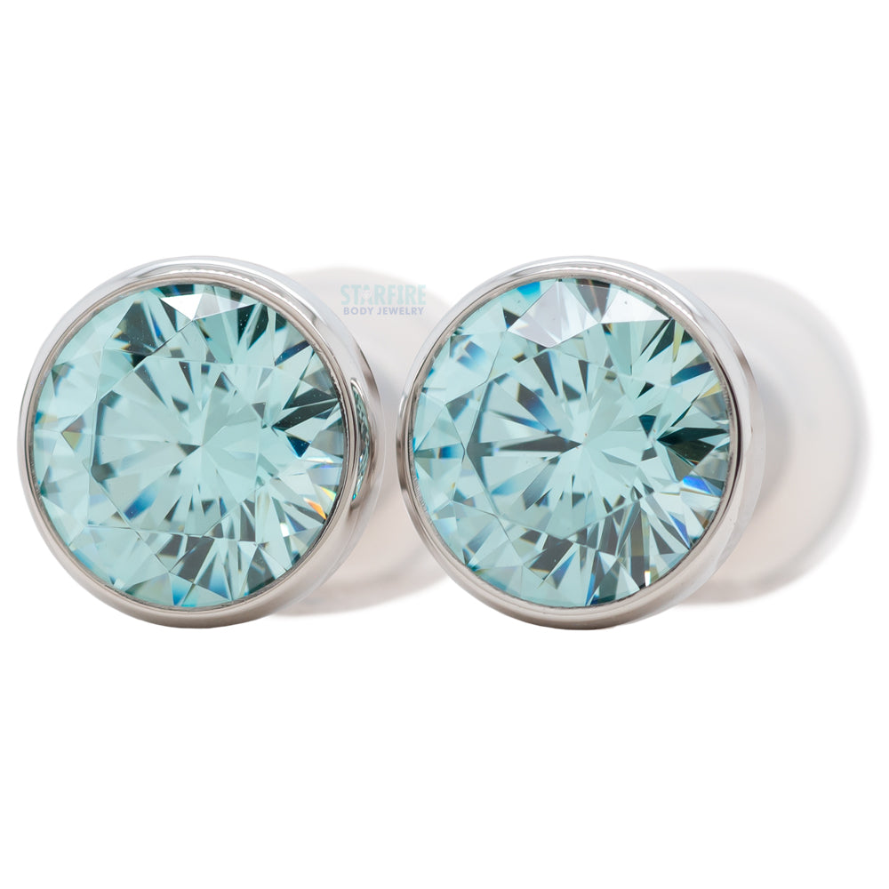 Bling Plug Anatometal Single Gem BIG BLING Plugs ( Eyelets ) with Brilliant-Cut ...