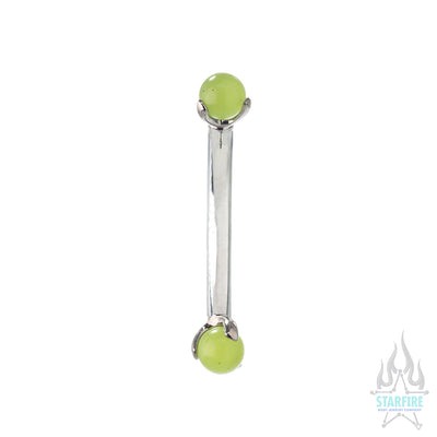 Natural Stone Balls in Prong's Curved Barbell