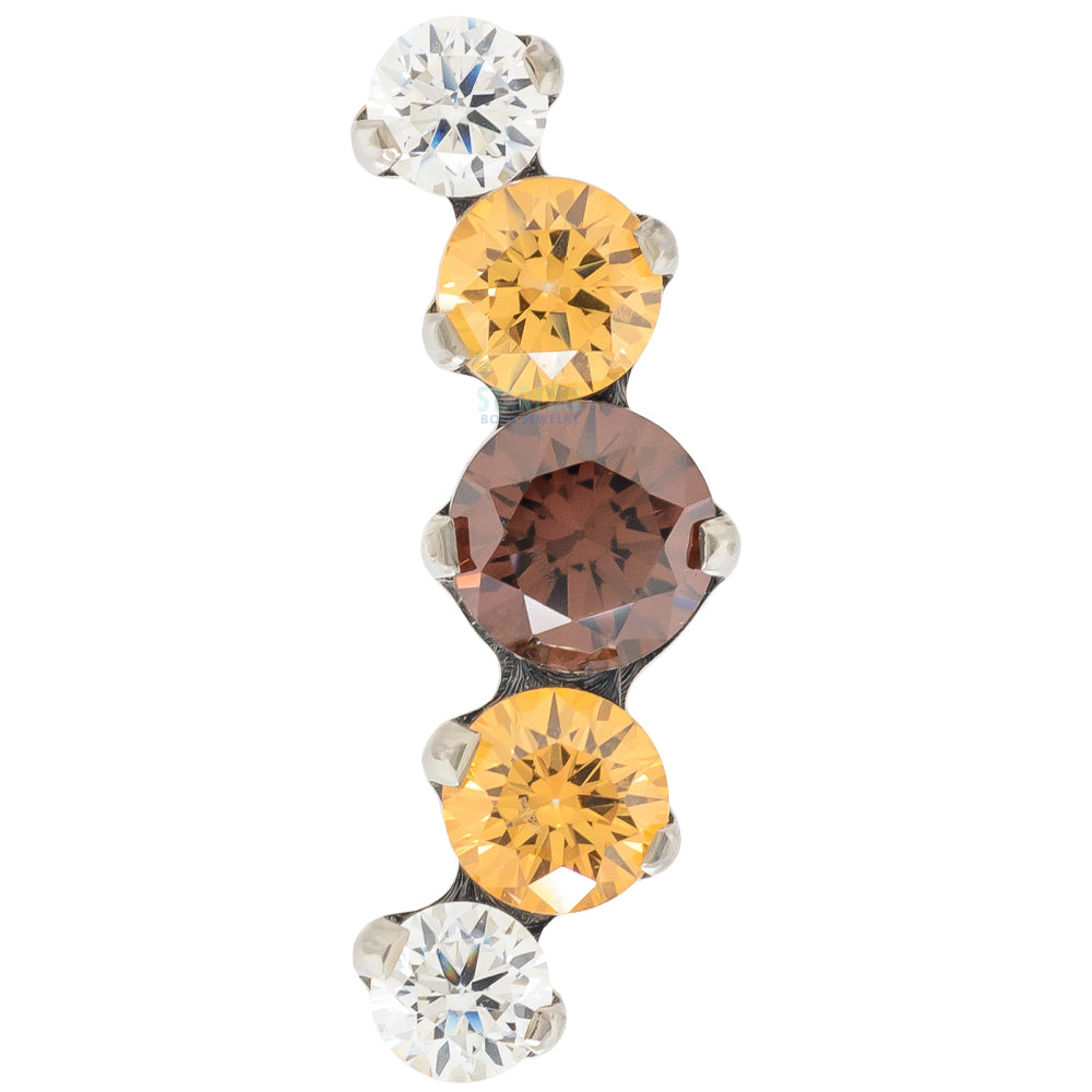 "Prium" Faceted Gem Cluster Threaded End - custom color combos