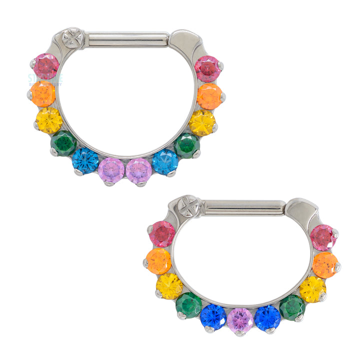 Industrial Strength Odyssey Clicker 5 CZ 1 4 post custom color combos Starfire Body Jewelry Company