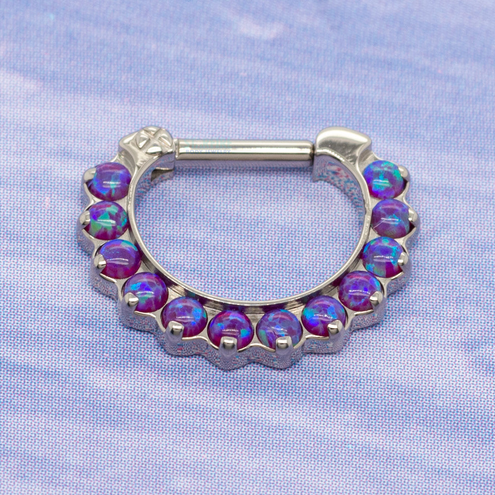 "Odyssey" Clicker #7 with Opals - 16 ga. 1/4" post