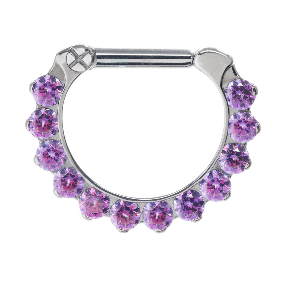 "Odyssey" Clicker #5 with Faceted Gems - 16 ga. 1/4" post