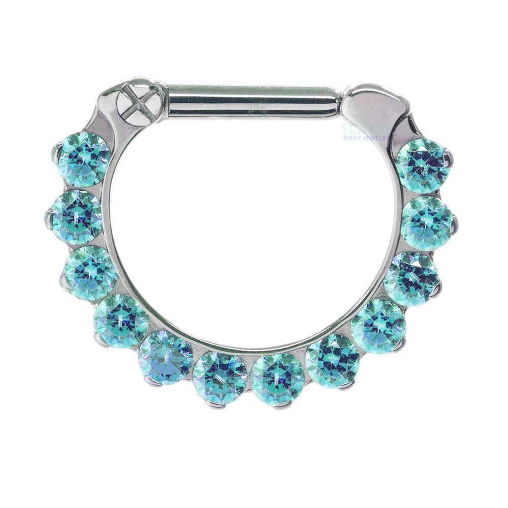 "Odyssey" Clicker #5 with Faceted Gems - 16 ga. 1/4" post