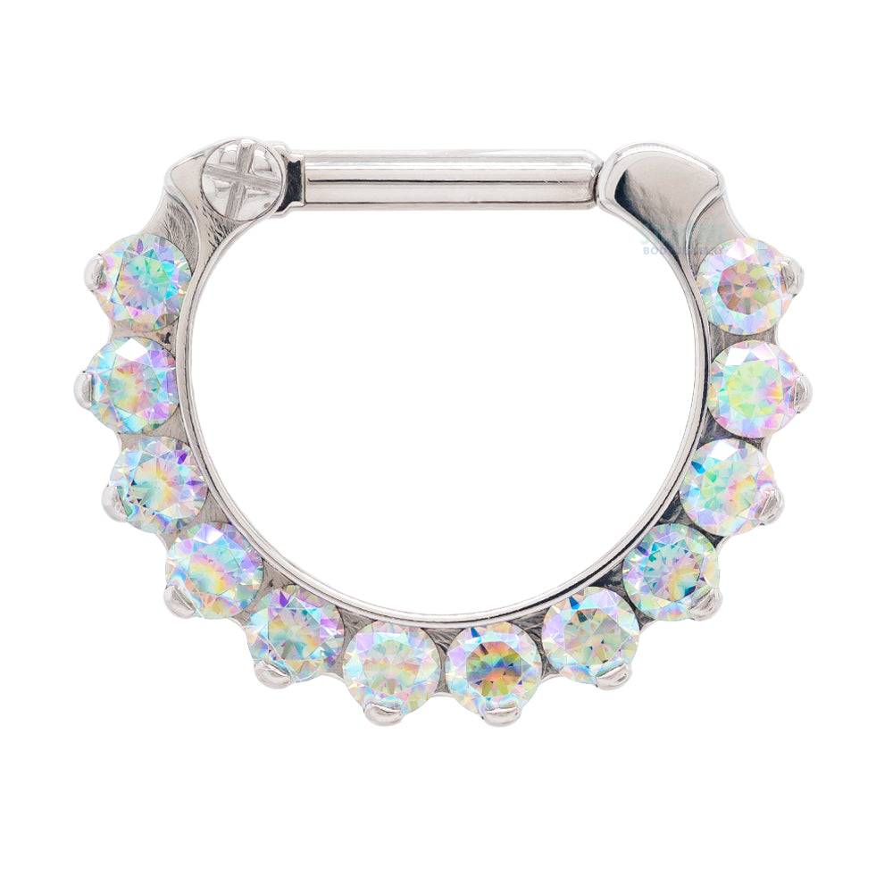 "Odyssey" Clicker #5 with Faceted Gems - 16 ga. 1/4" post