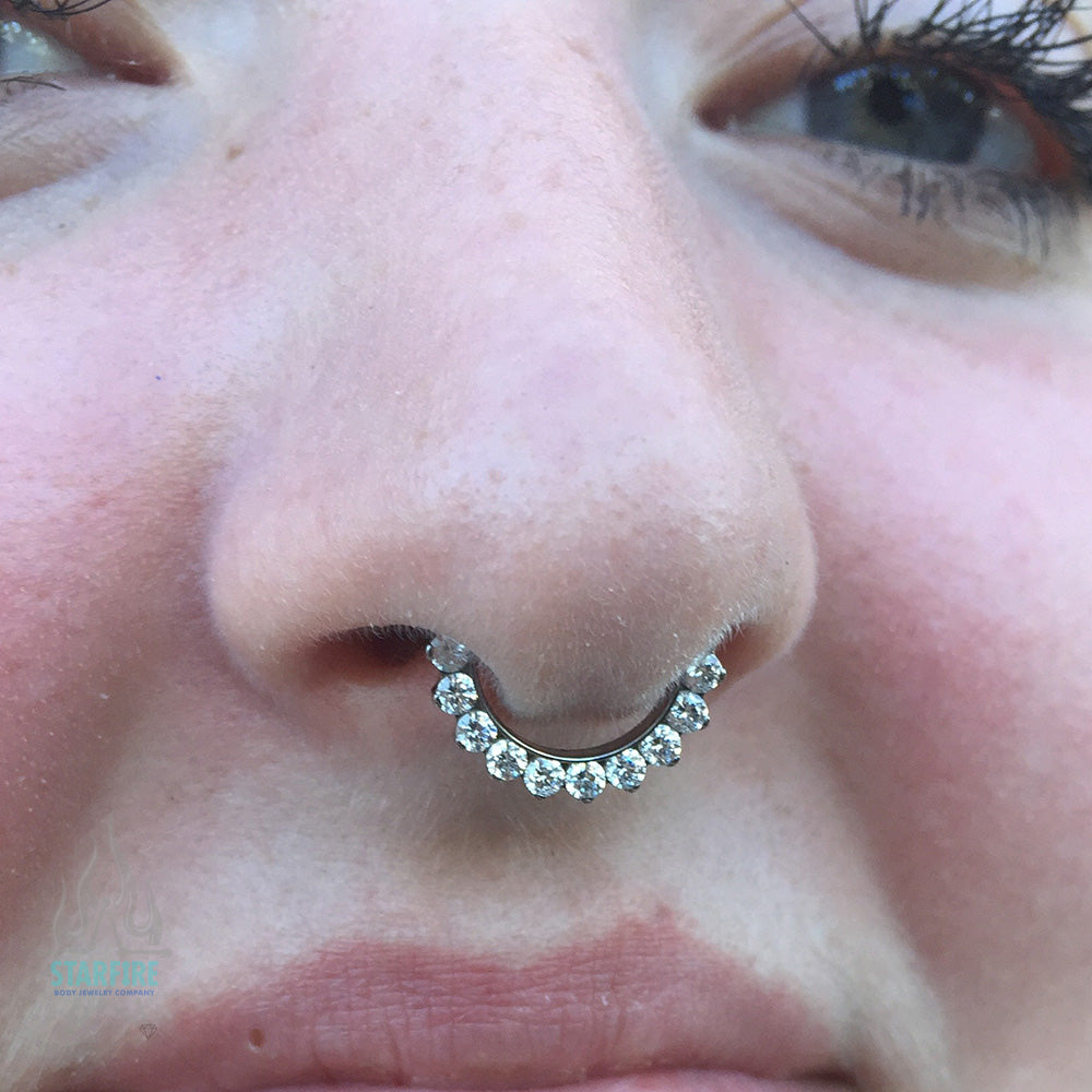 "Odyssey" Clicker #5 with Faceted Gems - 14 ga. 1/4" post