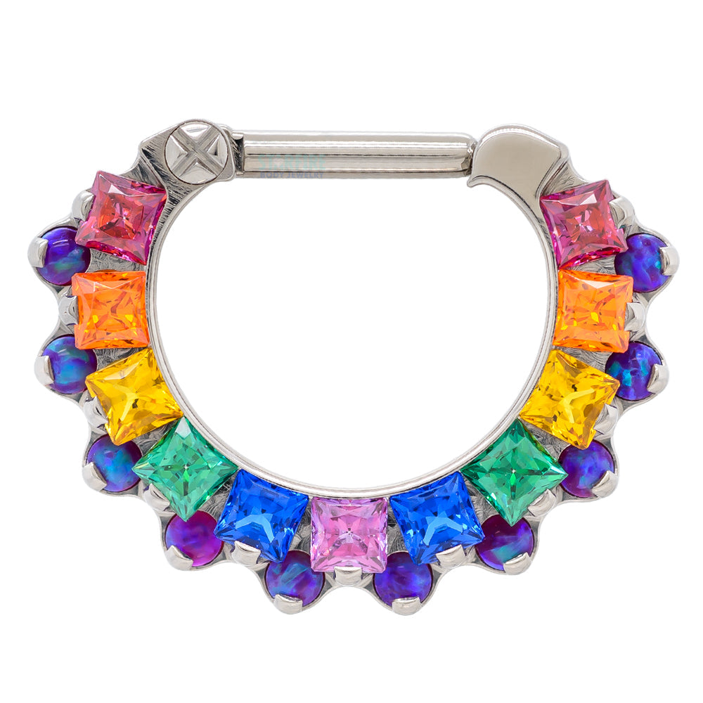 "Aphrodite" Clicker #35 with Faceted Gems & Opals - 1/4" post - custom color combos