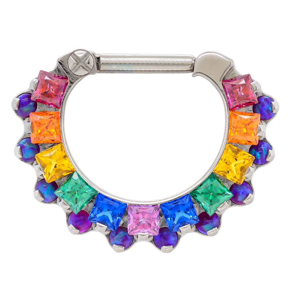 "Aphrodite" Clicker #35 with Faceted Gems & Opals - 5/16" post (longer) - custom color combos