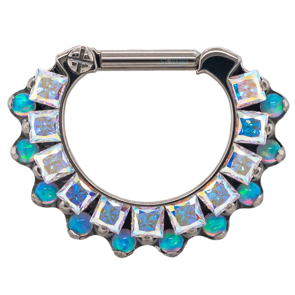 "Aphrodite" Clicker #35 with Faceted Gems & Opals - 1/4" post