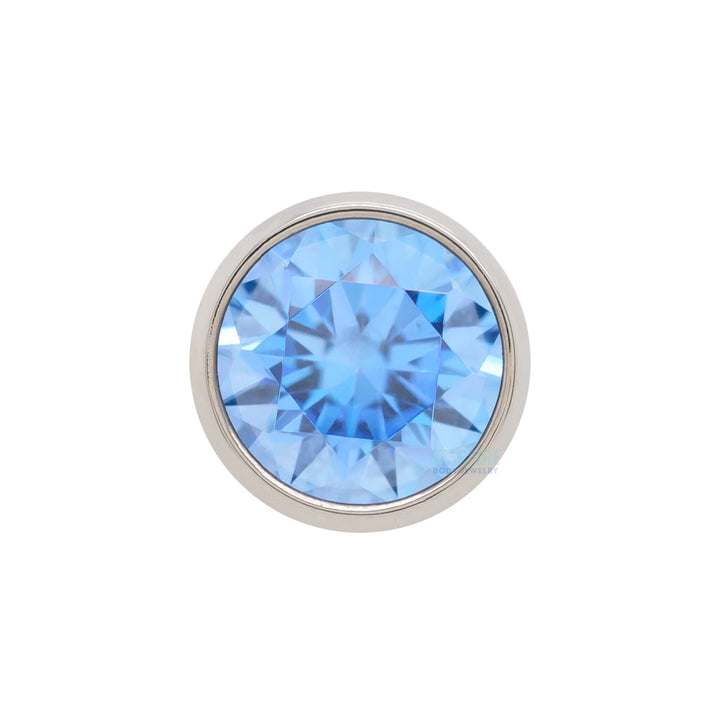 Bezel-Set Brilliant-Cut Gem on Flatback