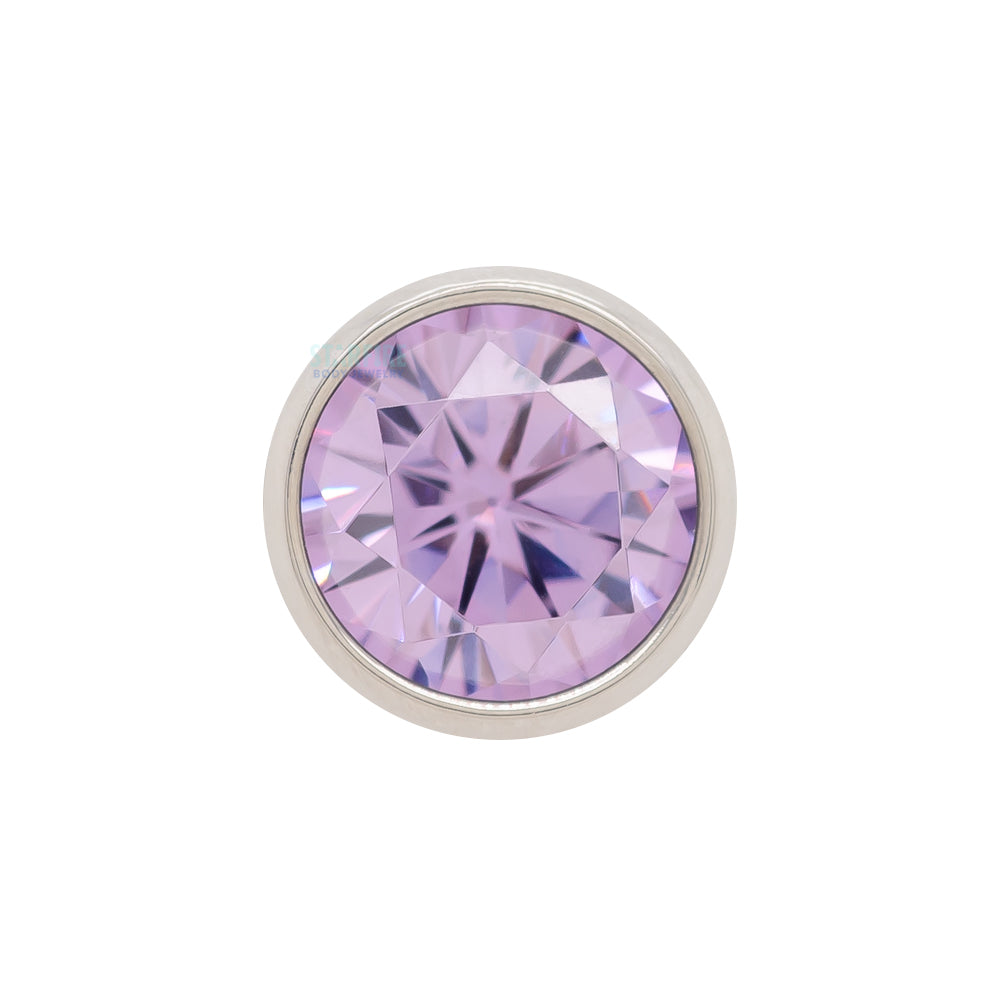 Bezel-Set Brilliant-Cut Gem on Flatback