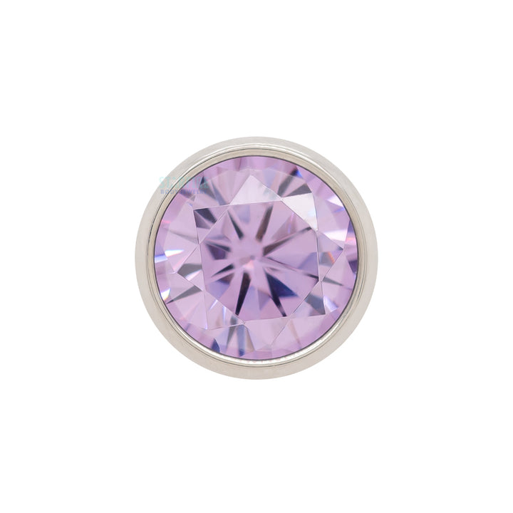 Bezel-Set Brilliant-Cut Gem on Flatback