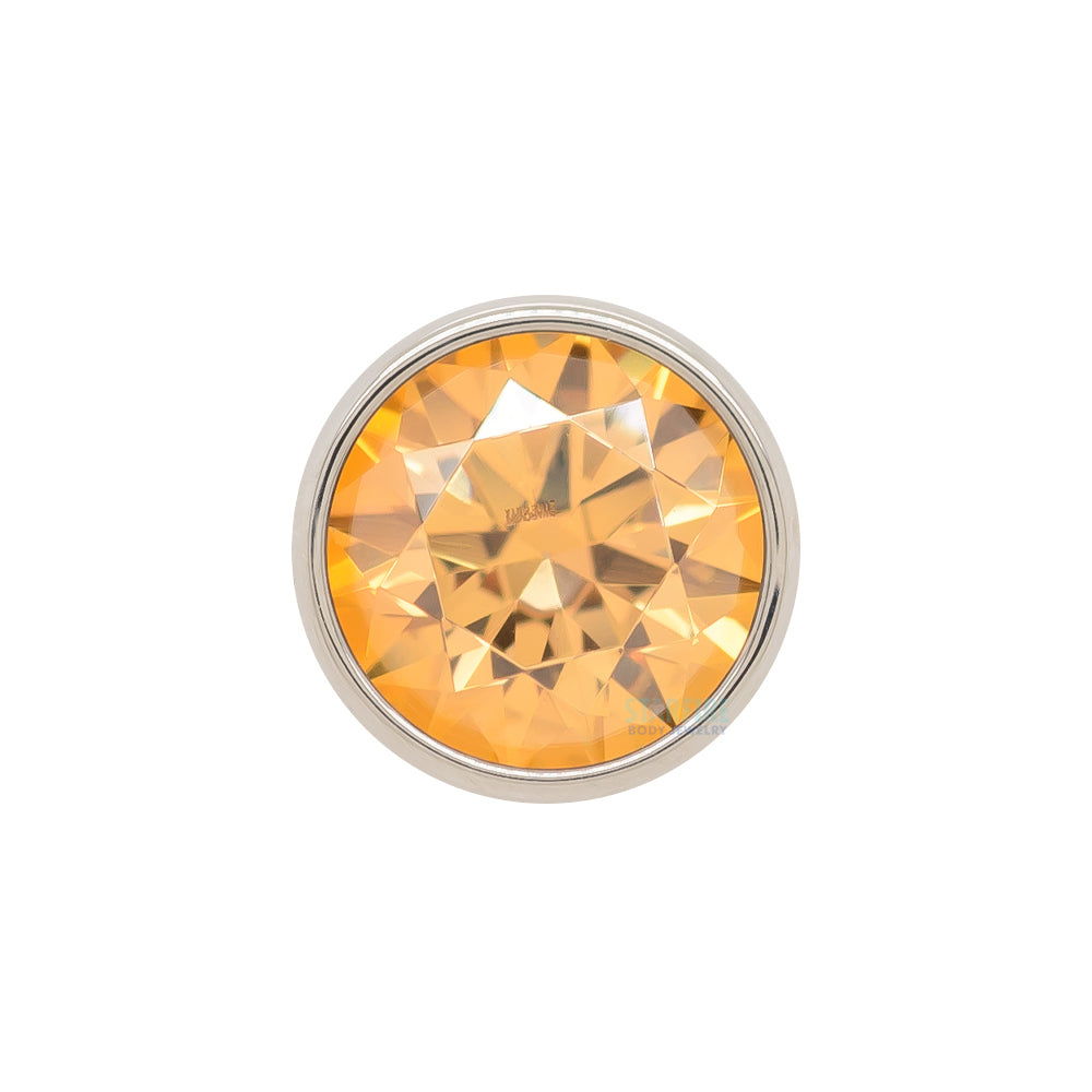 Bezel-Set Brilliant-Cut Gem on Flatback