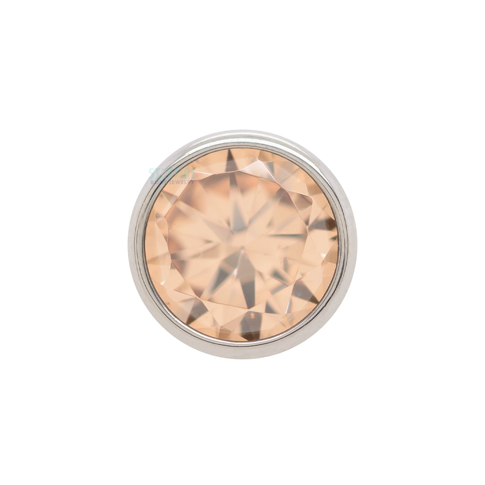 Bezel-Set Brilliant-Cut Gem on Flatback