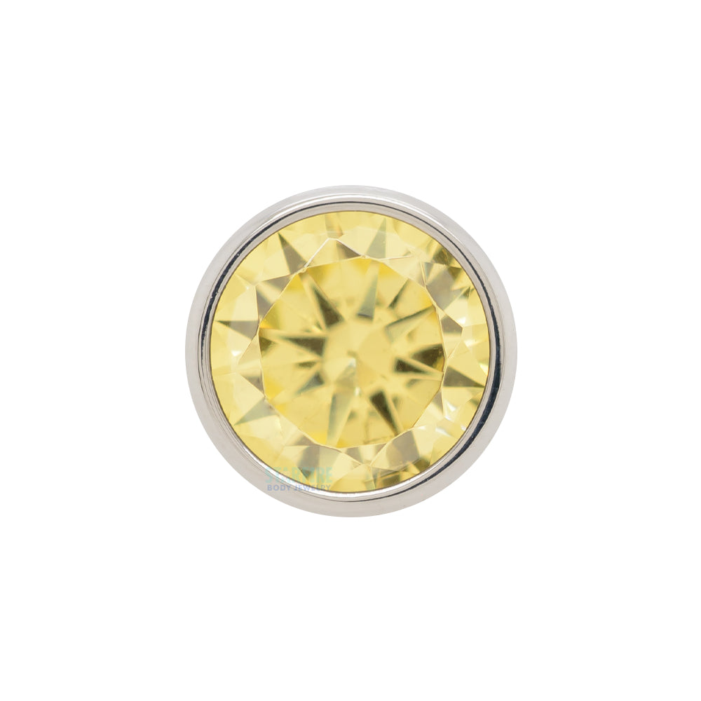 Bezel-Set Brilliant-Cut Gem on Flatback