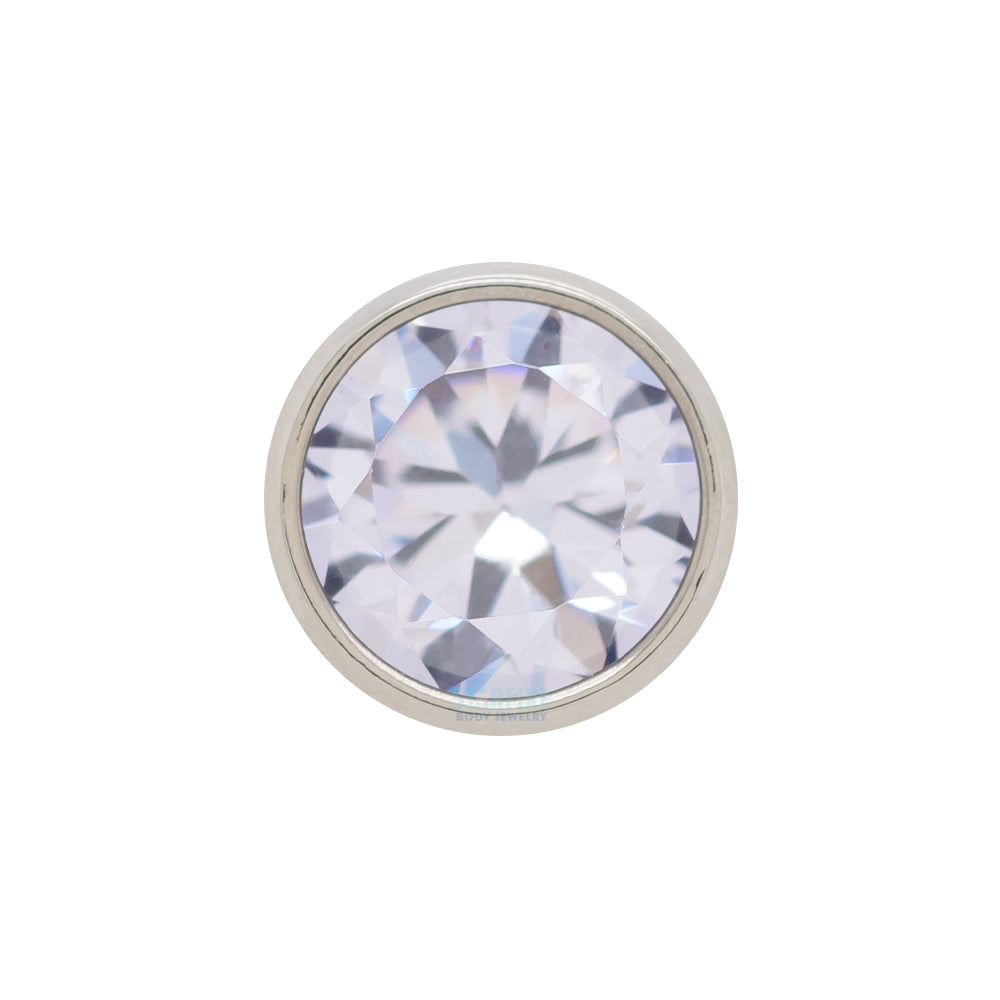 Bezel-Set Brilliant-Cut Gem Threaded End