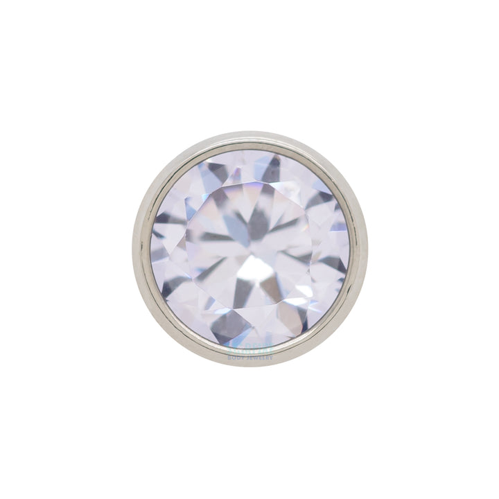 Bezel-Set Brilliant-Cut Gem Threaded End