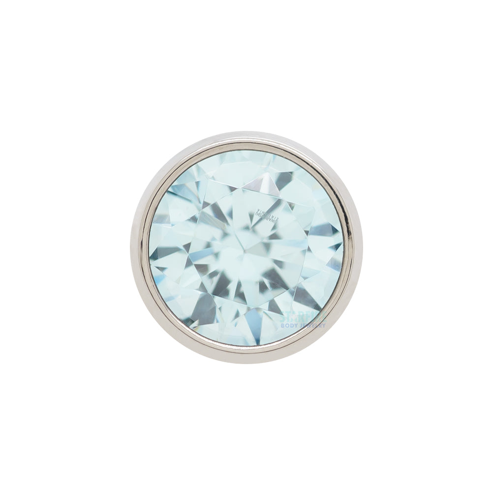 Bezel-Set Brilliant-Cut Gem on Flatback