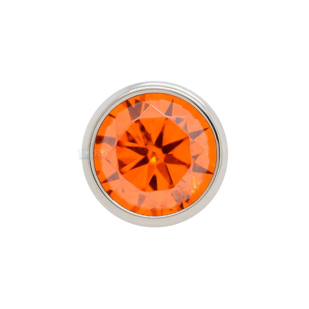 Bezel-Set Brilliant-Cut Gem on Flatback