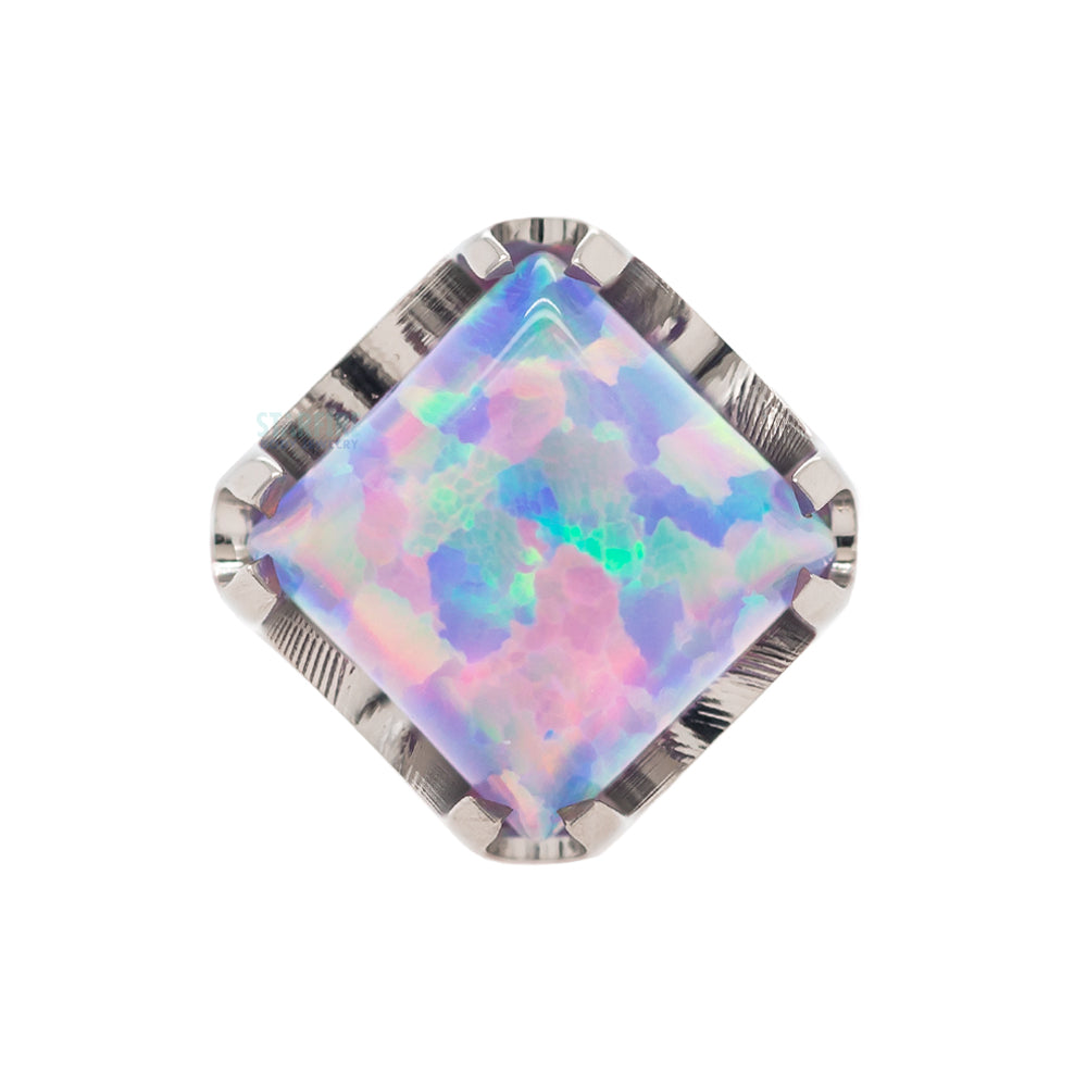 Princess-Cut Opal Cabochon on Flatback