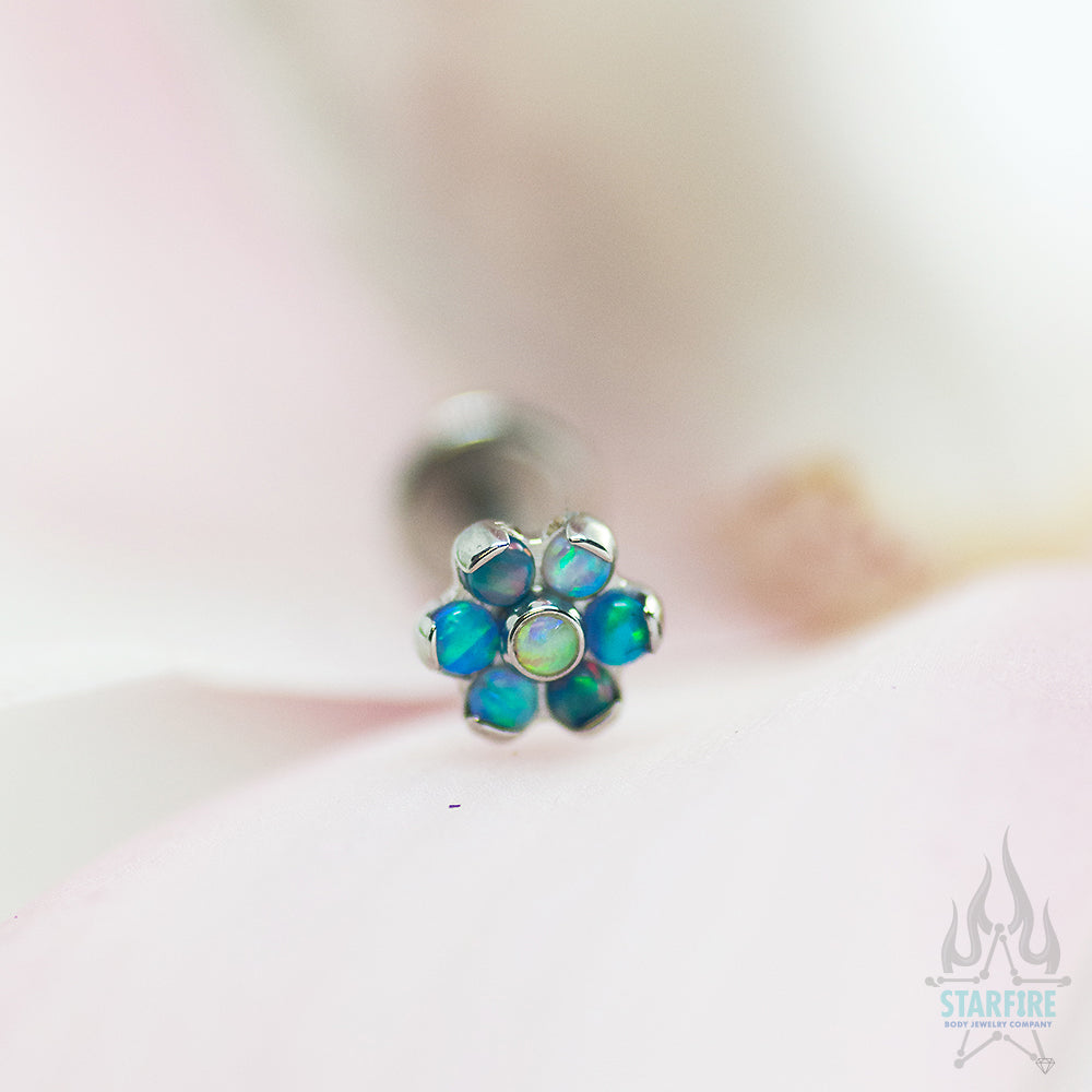 Flower with Opals on Flatback - custom color combos