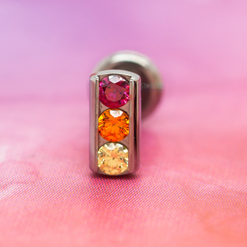 3 Channel-Set with Faceted Gems on Flatback - custom color combos