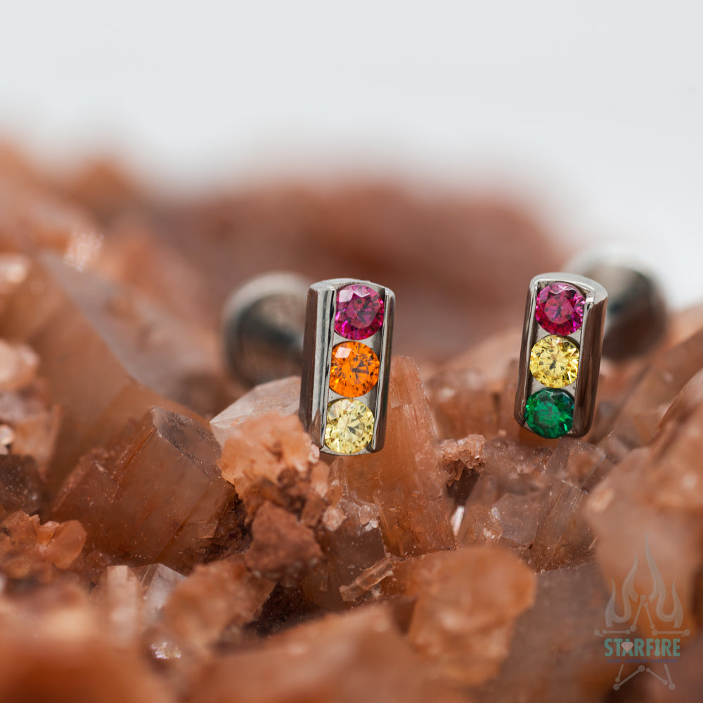 3 Channel-Set with Faceted Gems on Flatback - custom color combos