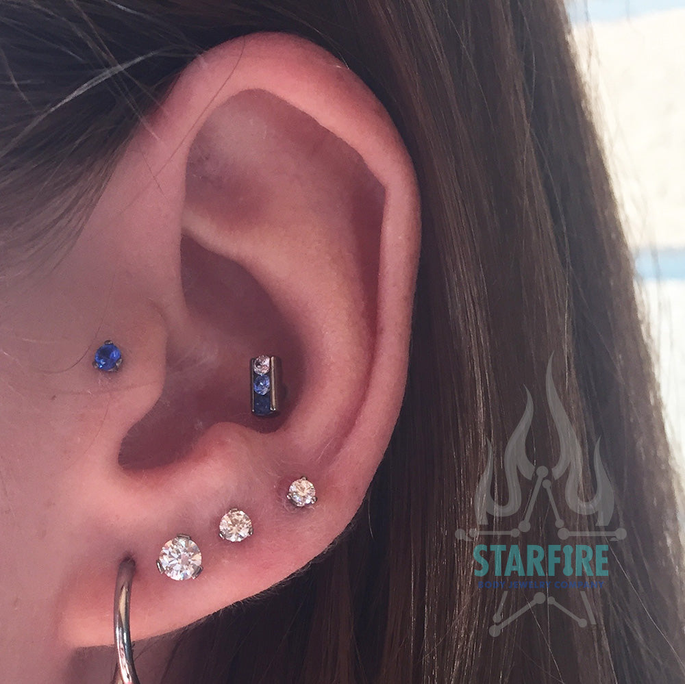 3 Channel-Set with Faceted Gems on Flatback - custom color combos