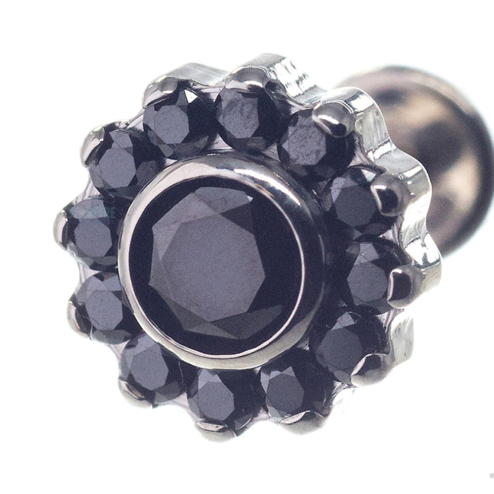 "Odyssey" Flower with Faceted Gem on Flatback