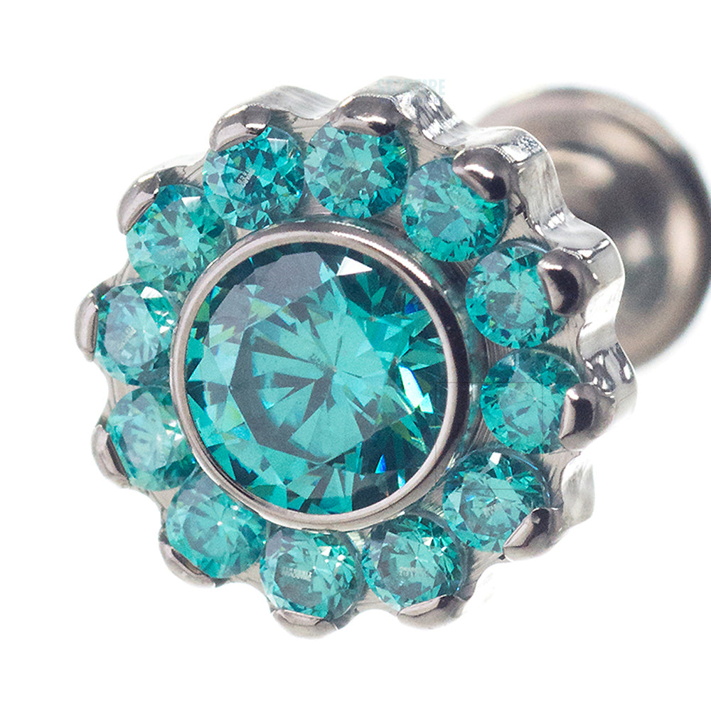 "Odyssey" Flower with Faceted Gem on Flatback
