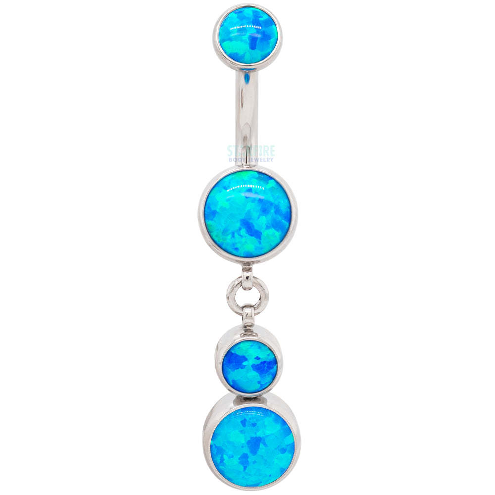 Bezel-Set Opal Navel Curve with Dangle #5