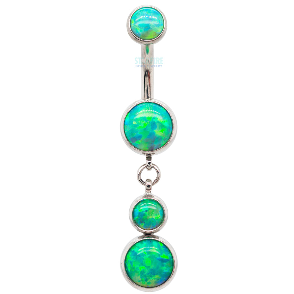 Bezel-Set Opal Navel Curve with Dangle #5