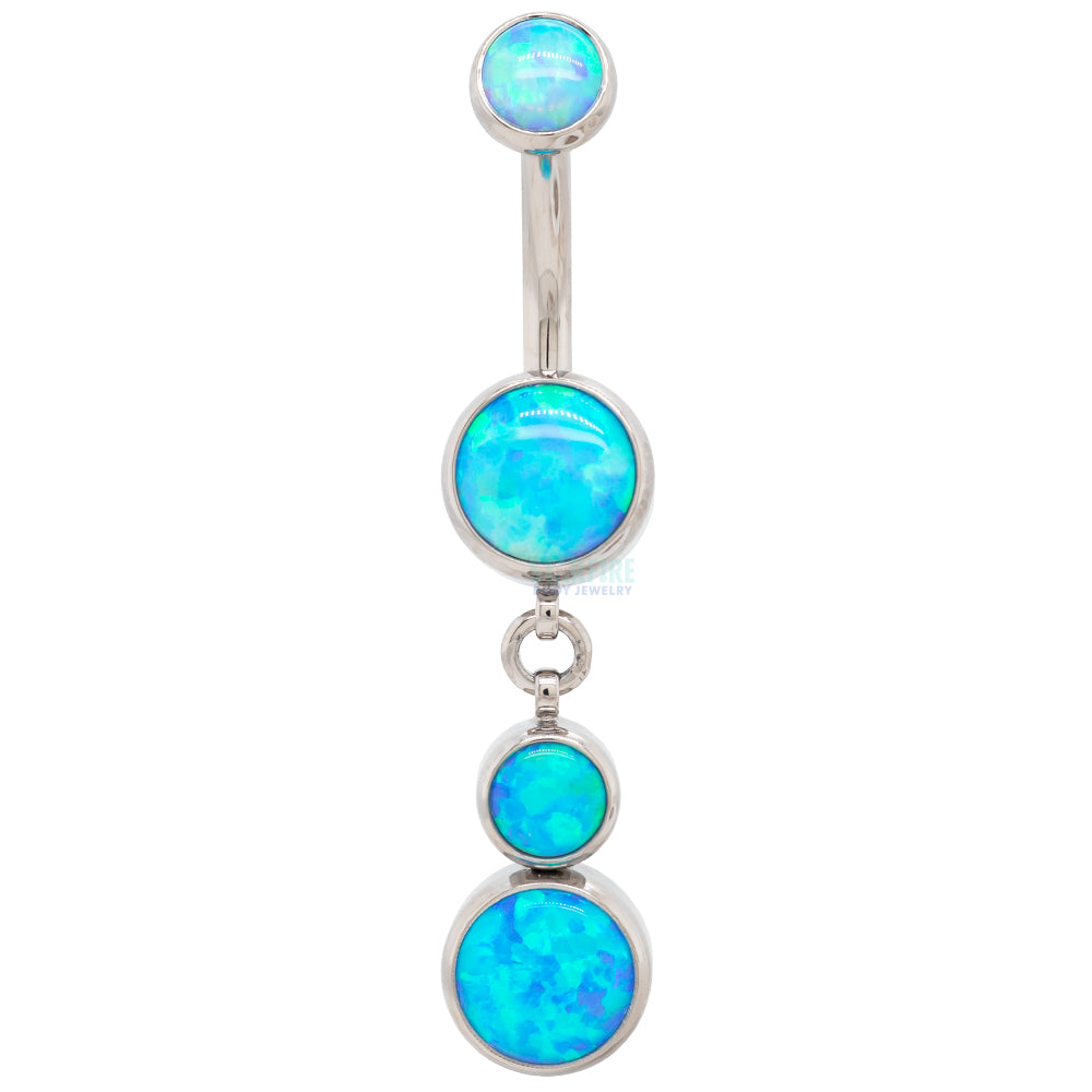 Bezel-Set Opal Navel Curve with Dangle #5