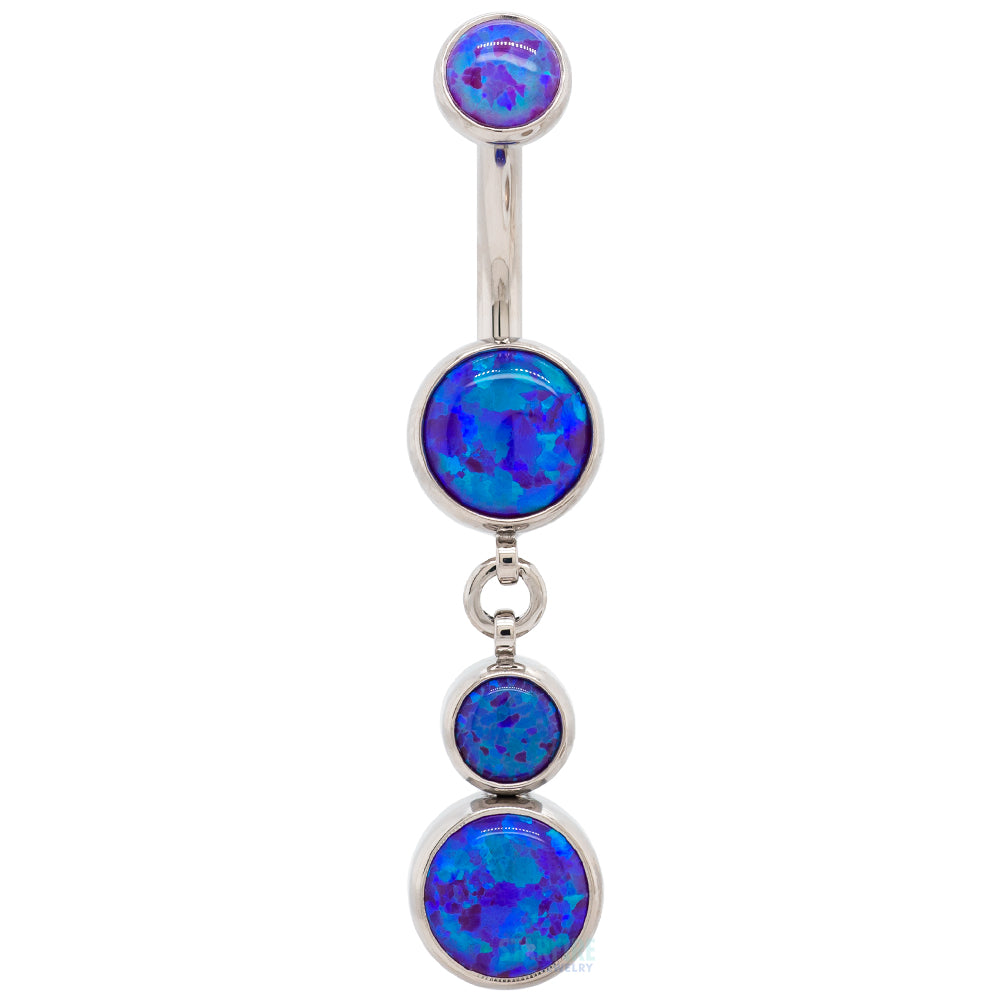 Bezel-Set Opal Navel Curve with Dangle #5