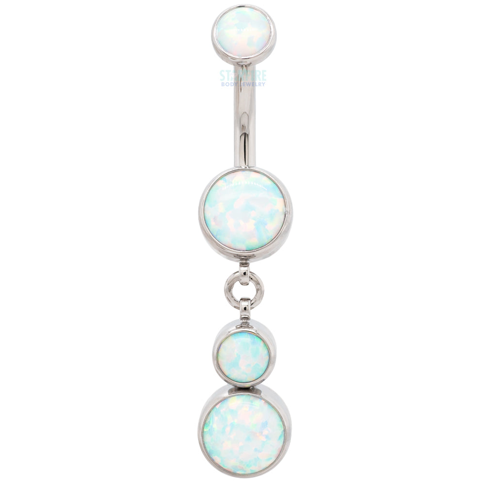 Bezel-Set Opal Navel Curve with Dangle #5