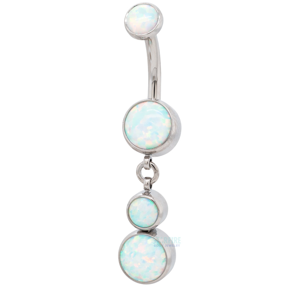 Bezel-Set Opal Navel Curve with Dangle #5