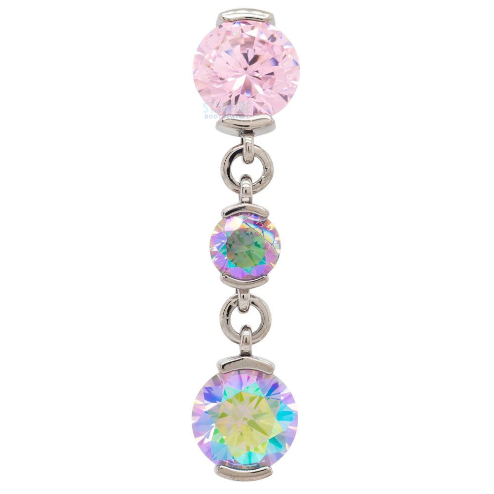 Industrial Strength Reverse Dangle 2 Prong-Set Faceted Gem Navel Curve ...