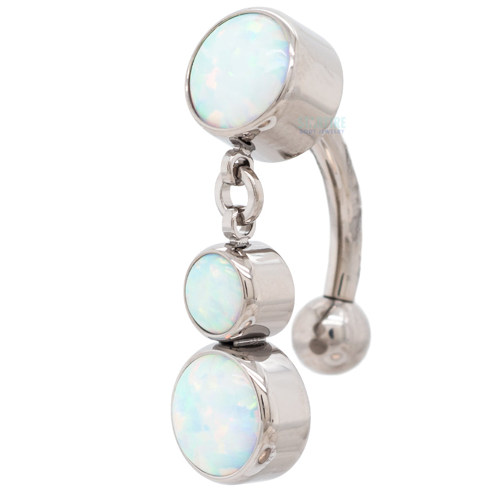 Reverse Dangle Bezel-Set Opal Navel Curve with Dangle #5