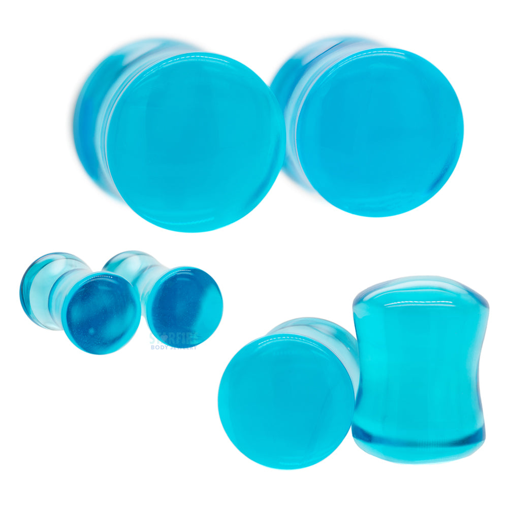 Stone Plugs - Sapphire Blue Quartz