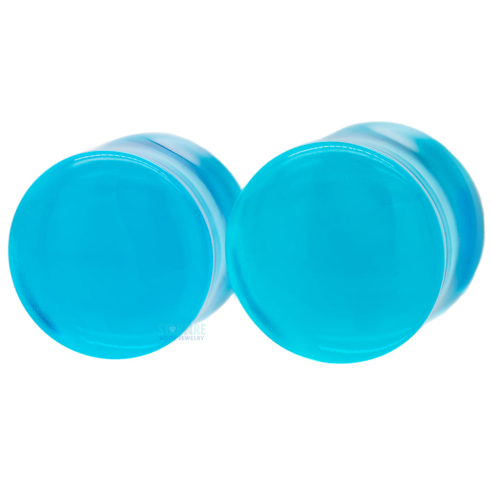 Stone Plugs - Sapphire Blue Quartz