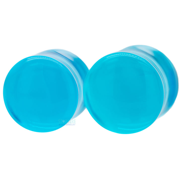 Stone Plugs - Sapphire Blue Quartz