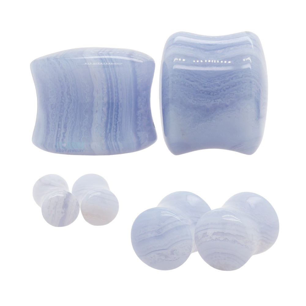 Stone Plugs - Blue Lace Agate