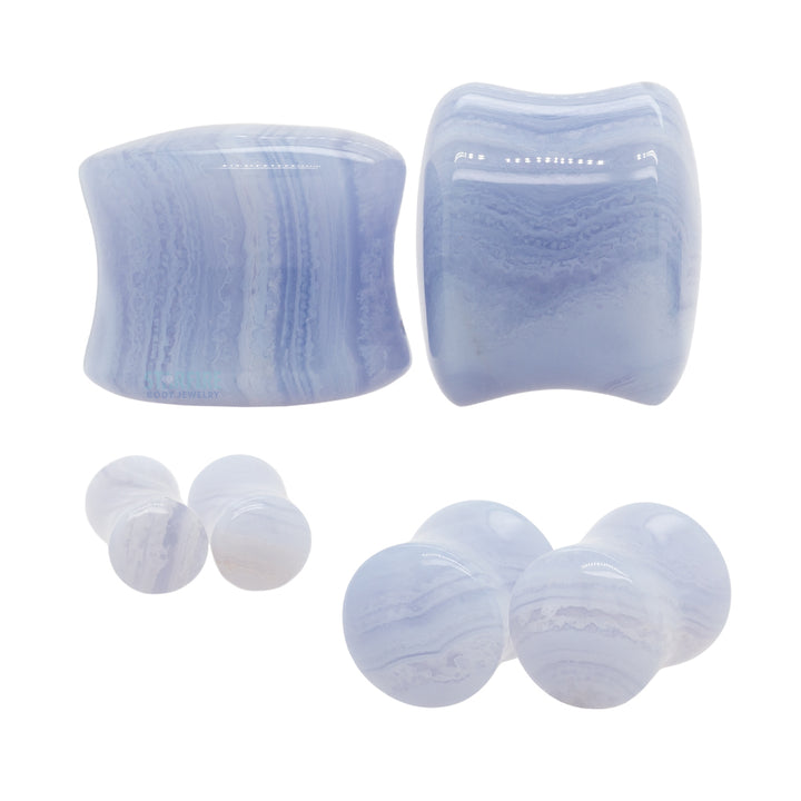Stone Plugs - Blue Lace Agate