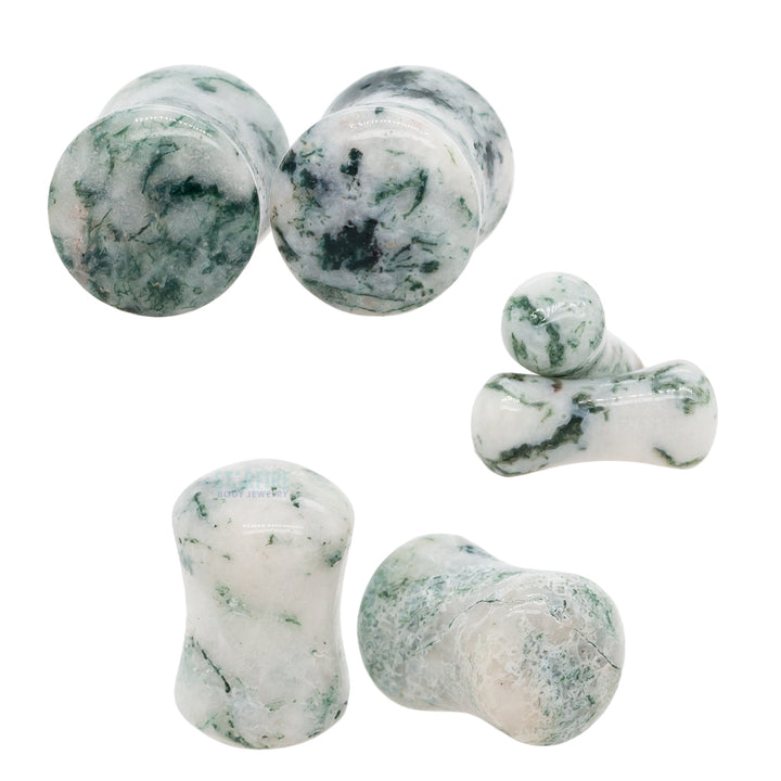 Stone Plugs - Green Tree Agate