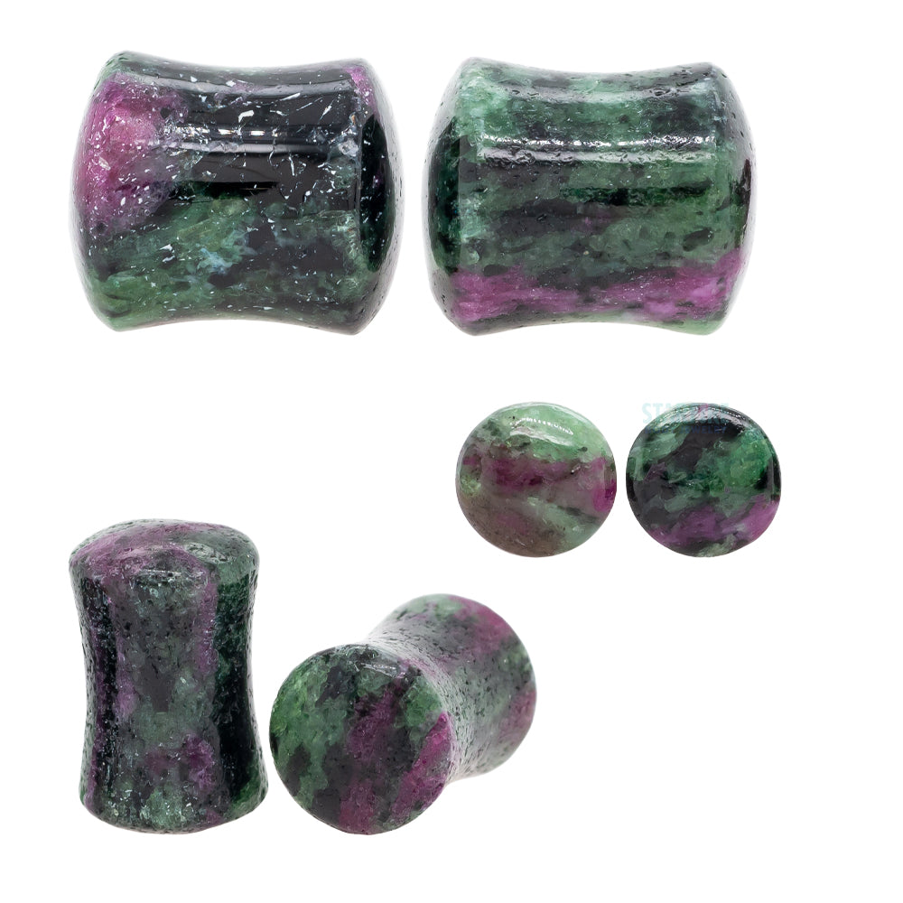 Stone Plugs - Ruby in Zoisite