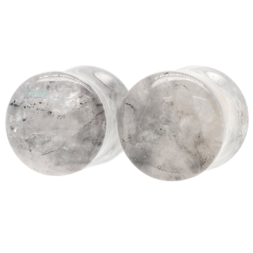 Stone Plugs - Cloudy Smoky Quartz