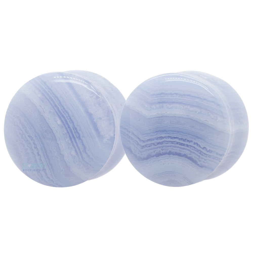 Stone Plugs - Blue Lace Agate