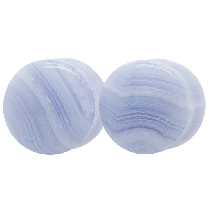 Stone Plugs - Blue Lace Agate