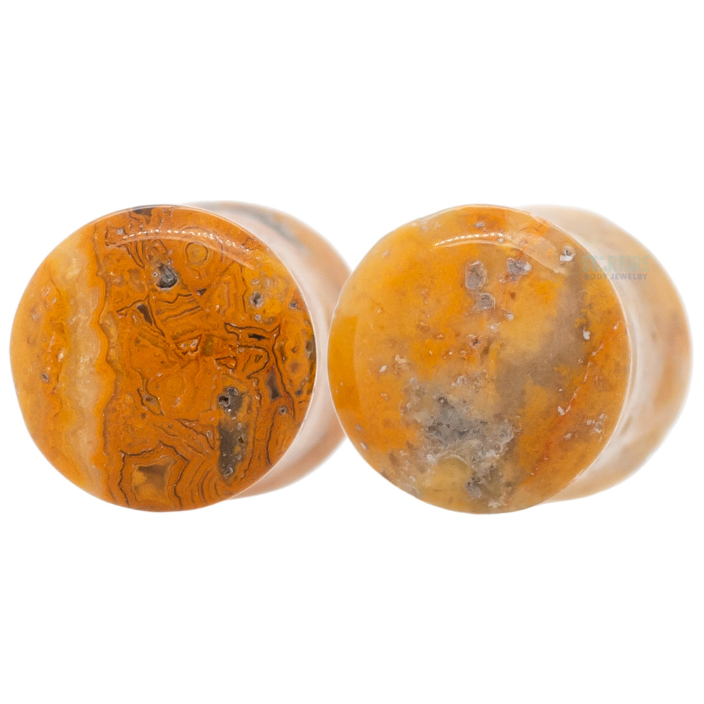 Stone Plugs - Crazy Lace Agate